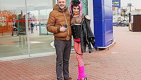 Bitchy goth chick has real group sex