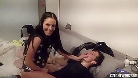 Fake twins Turn A Guy Into Their Slut
