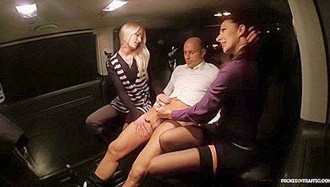 Cheeky Czech Brunette Sandra Enjoys Intense Ffm Threesome In The Backseat