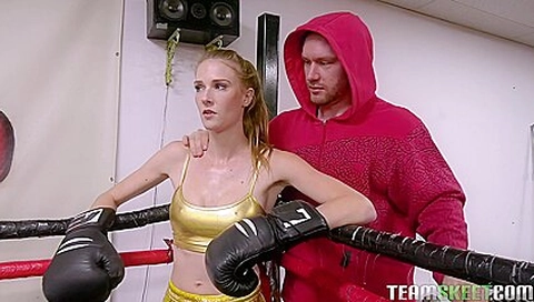 Strong teen 18+ Fucks On The Boxing Ring
