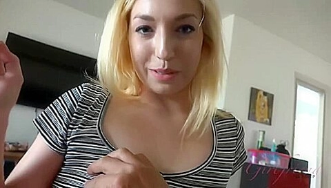 After A Little Cigarette Break Zoe Gets A Load Of Cum On Her Tits - Zoe Parker