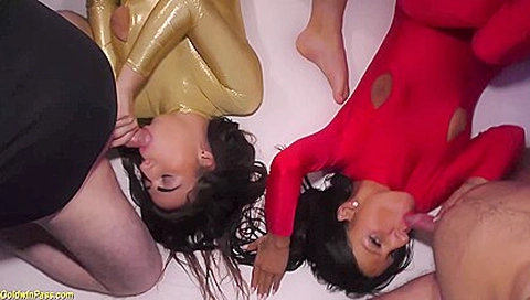 Rough Spandex Groupsex Orgy
