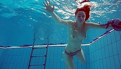 Big Tits Teenie Liza Bubarek Swimming Naked In The Pool