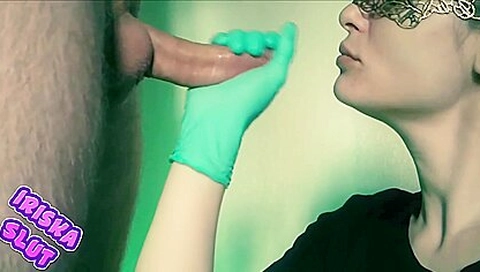 Little Slut In Medical Gloves Sucked Sperm From A Guy