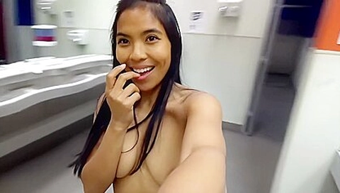 Jada Kai - Asian Girl Masturbates In The Lockeroom Trying Not To Get Caught