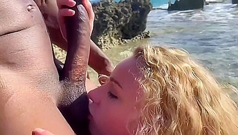 Angel Emily - Blacked On The Beach - Interracial
