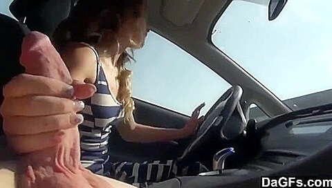 Car Handjob While Driving