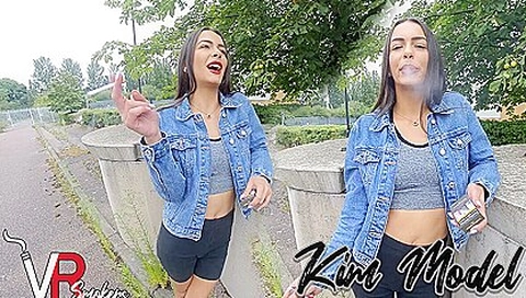 Kim Model In Interview; Brunette Non-nude Bts