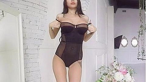 Tattooed Hottie In Lingerie Stripping