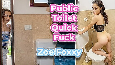 Brunette teen 18+ Quick Fuck In Public Toilet; Amateur Brunette Fucked - Zoe Foxxy