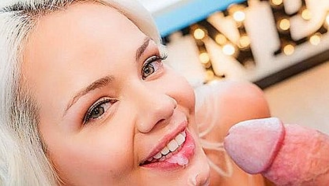 Elsa Jean - Blonde Cutie Giving A Sloppy Blowjob