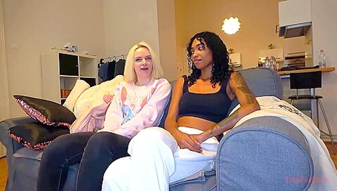 I Made Two Wear Full - Head Masks To Enjoy Their Boobs - Amber Kawaii & Barbie Rous