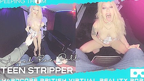 Angel Rae Doll In teen 18+ Stripper; Solo Striptease With Blonde Babe